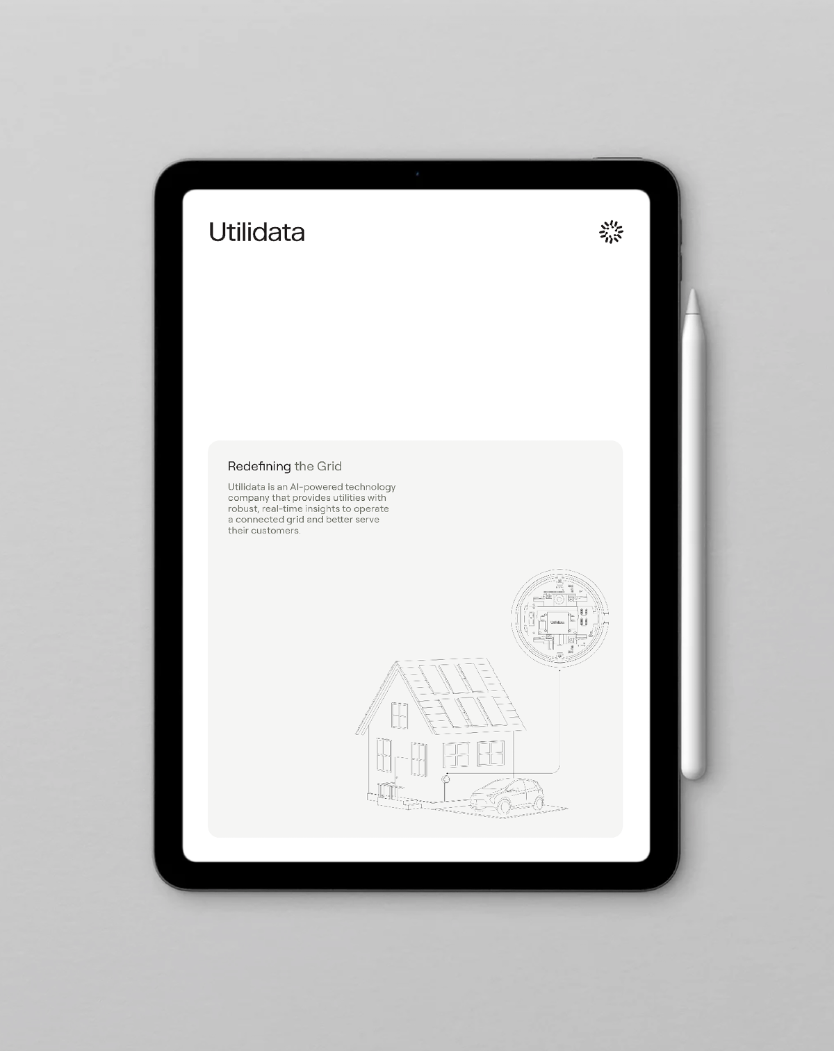 An Ipad with Utilidata documents