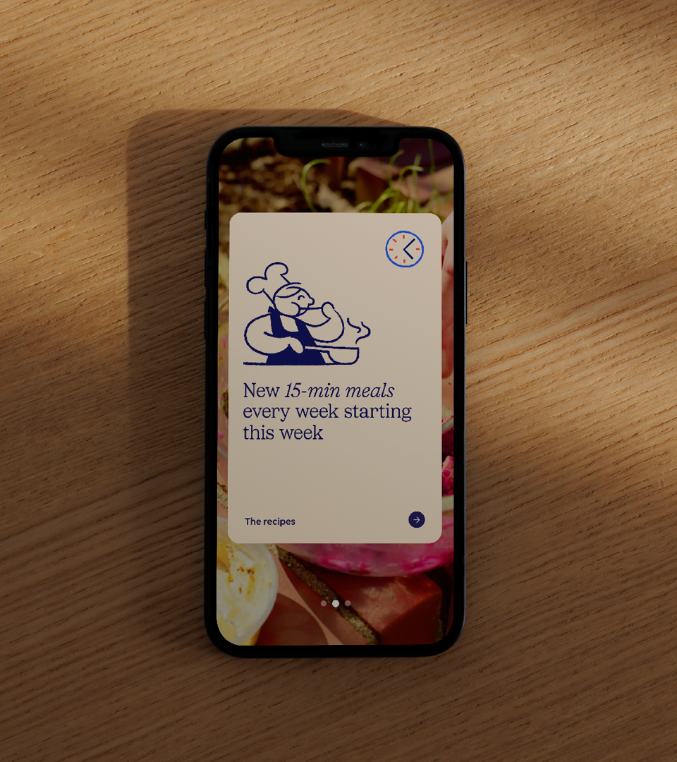 Blue Apron Phone screen with app messaging