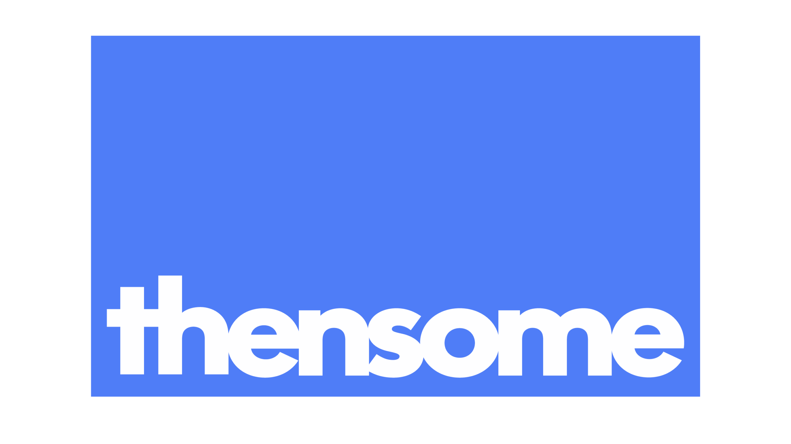 Thensome brand logo on blue background