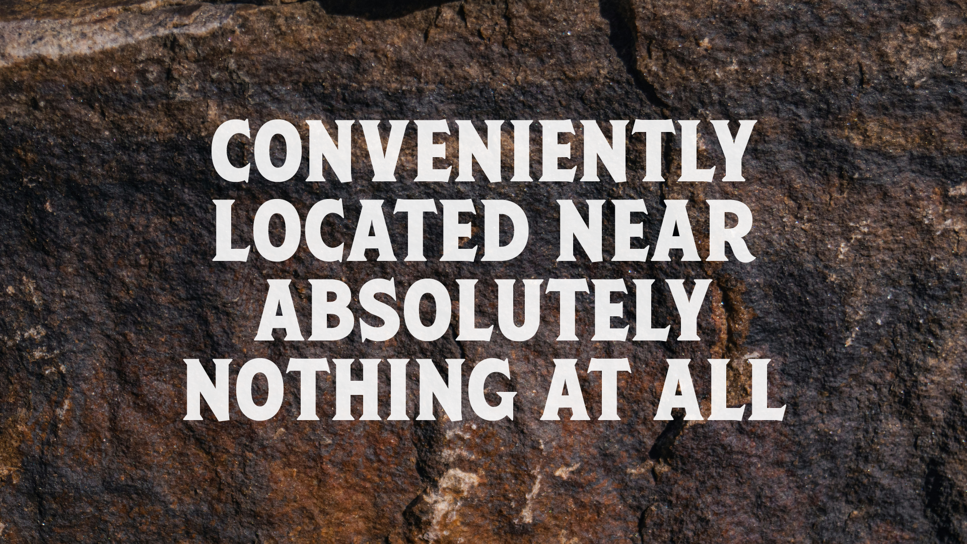 Mountain Valley messaging, showing typeface on a rock textured background