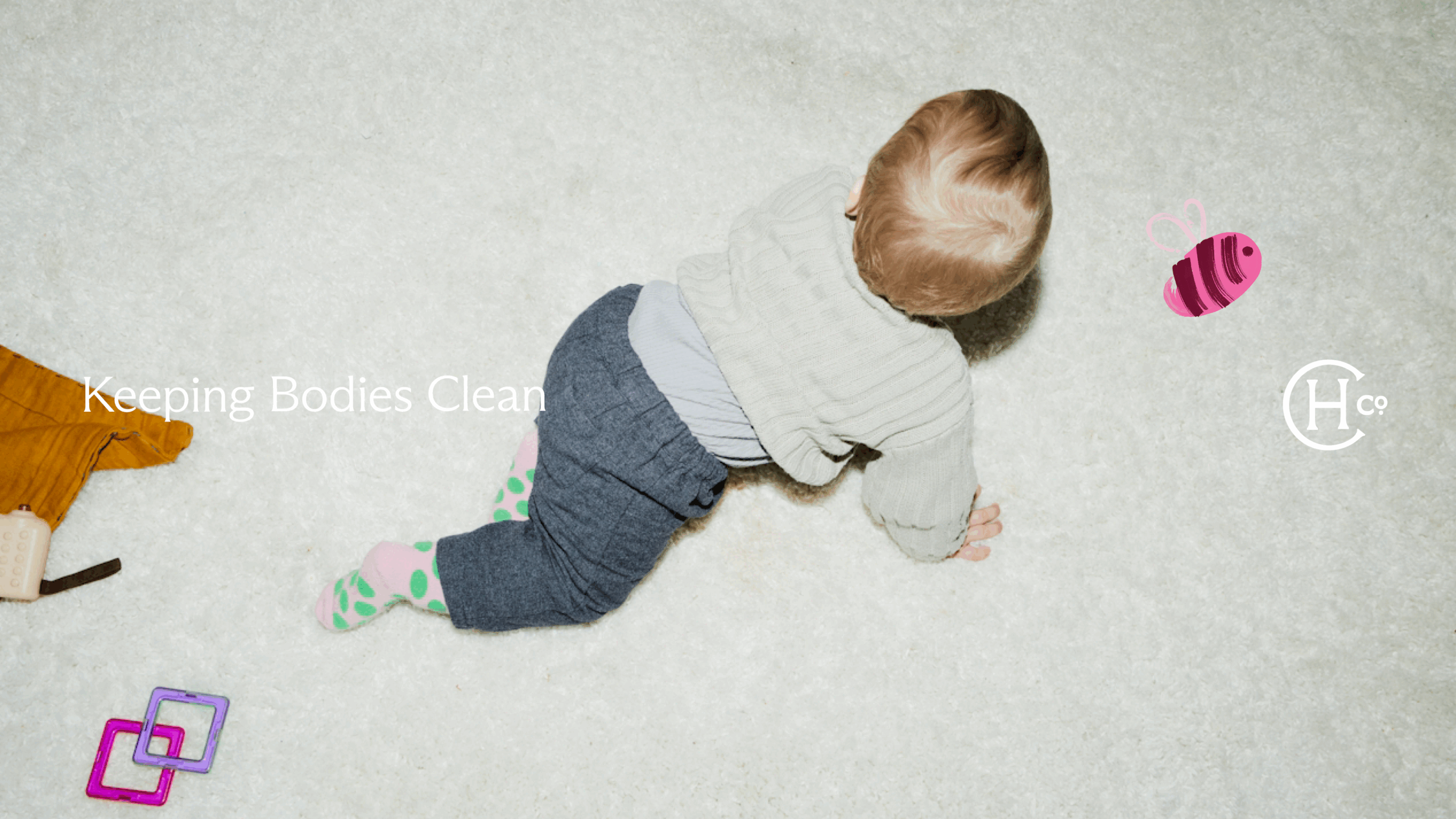 Child crawling across the floor
