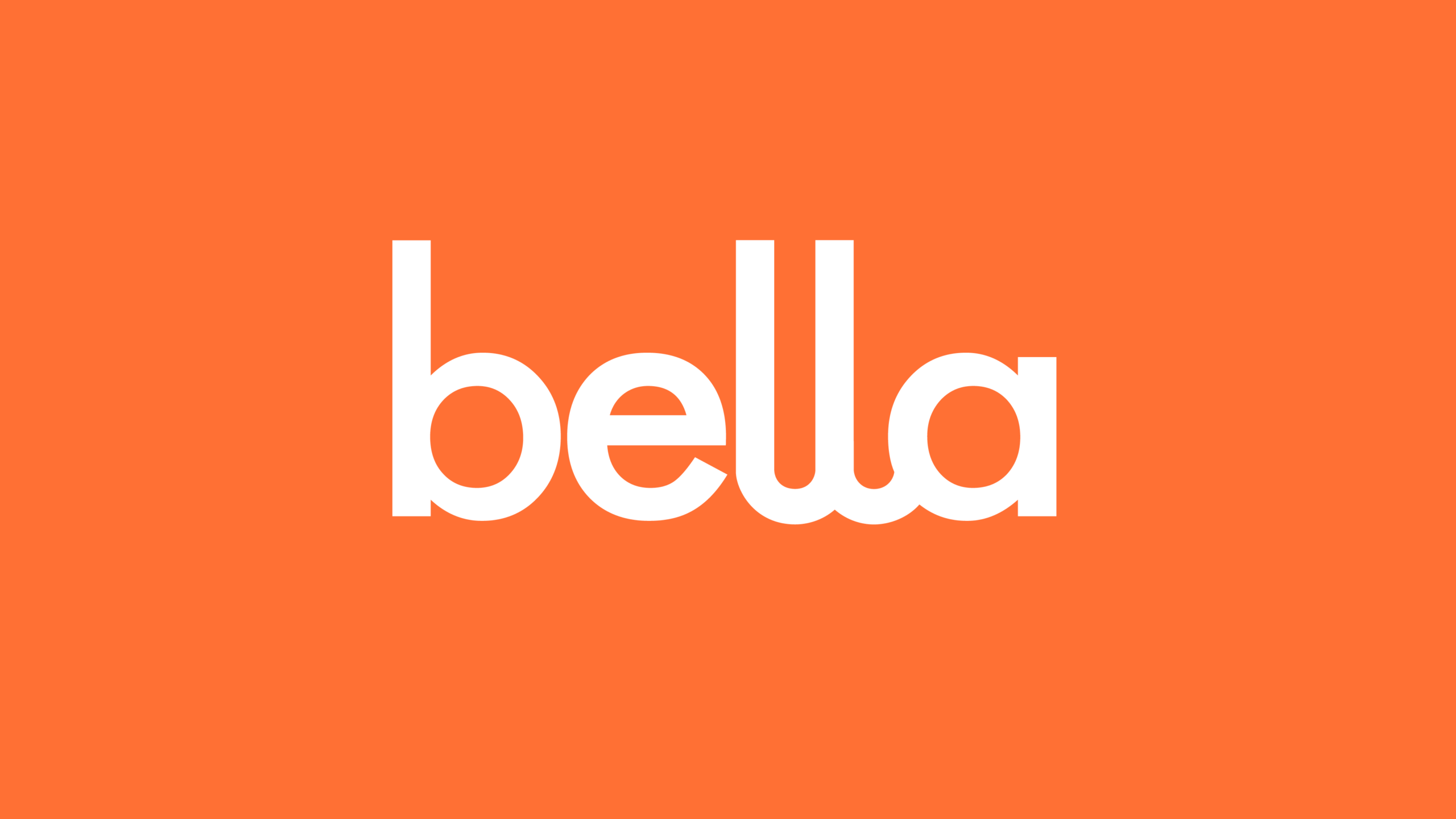 Bella Logo on red background