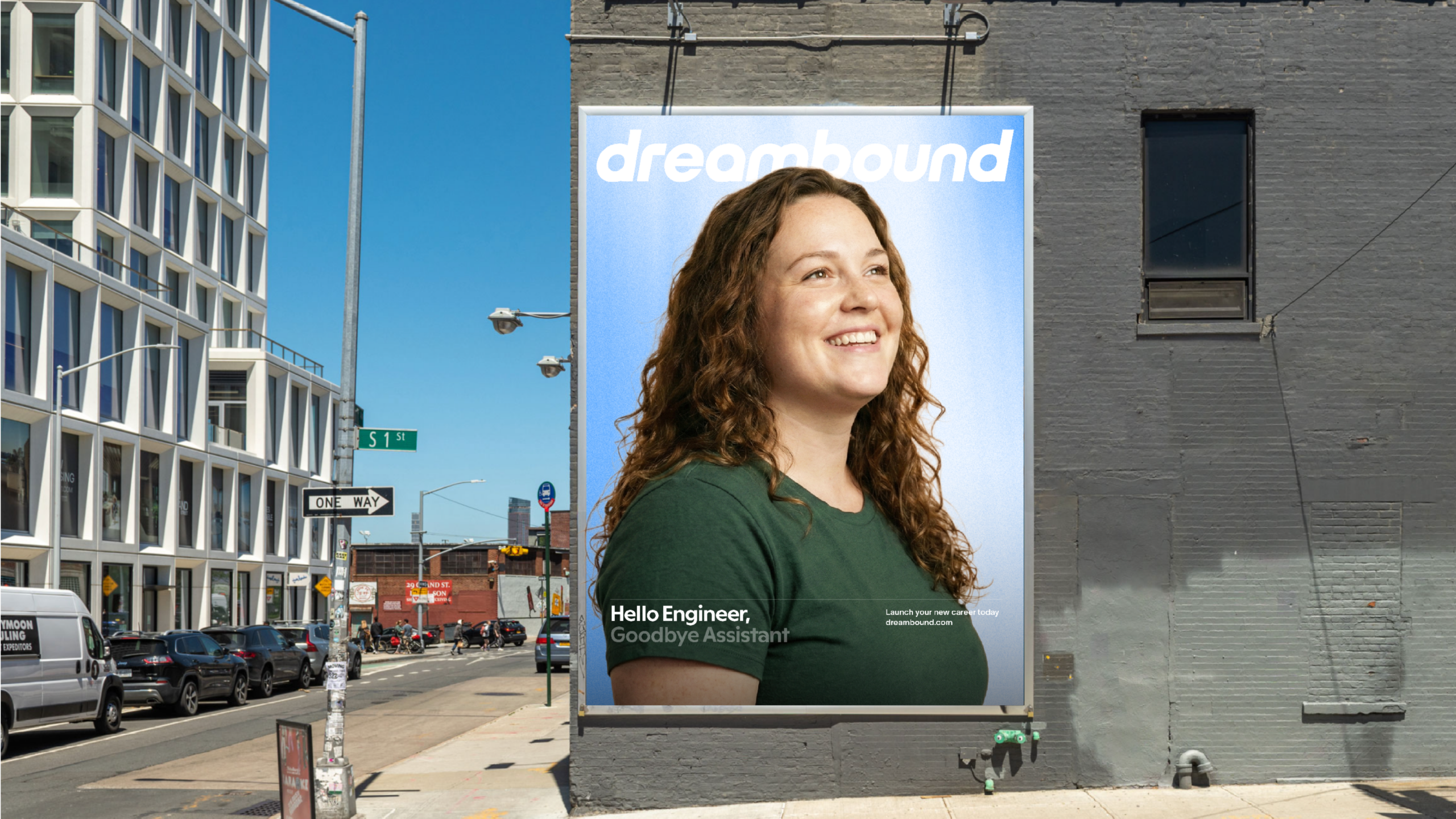 Dreambound billboard, woman looking outwards