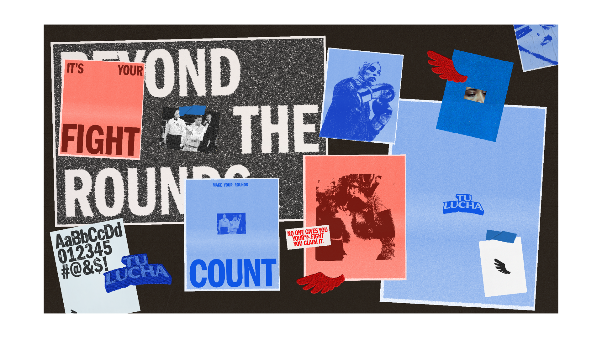 Tu Lucha brand assets collage