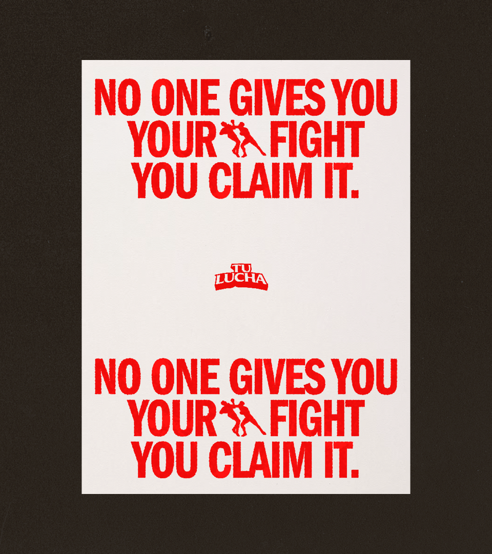 Tu Lucha typography style poster