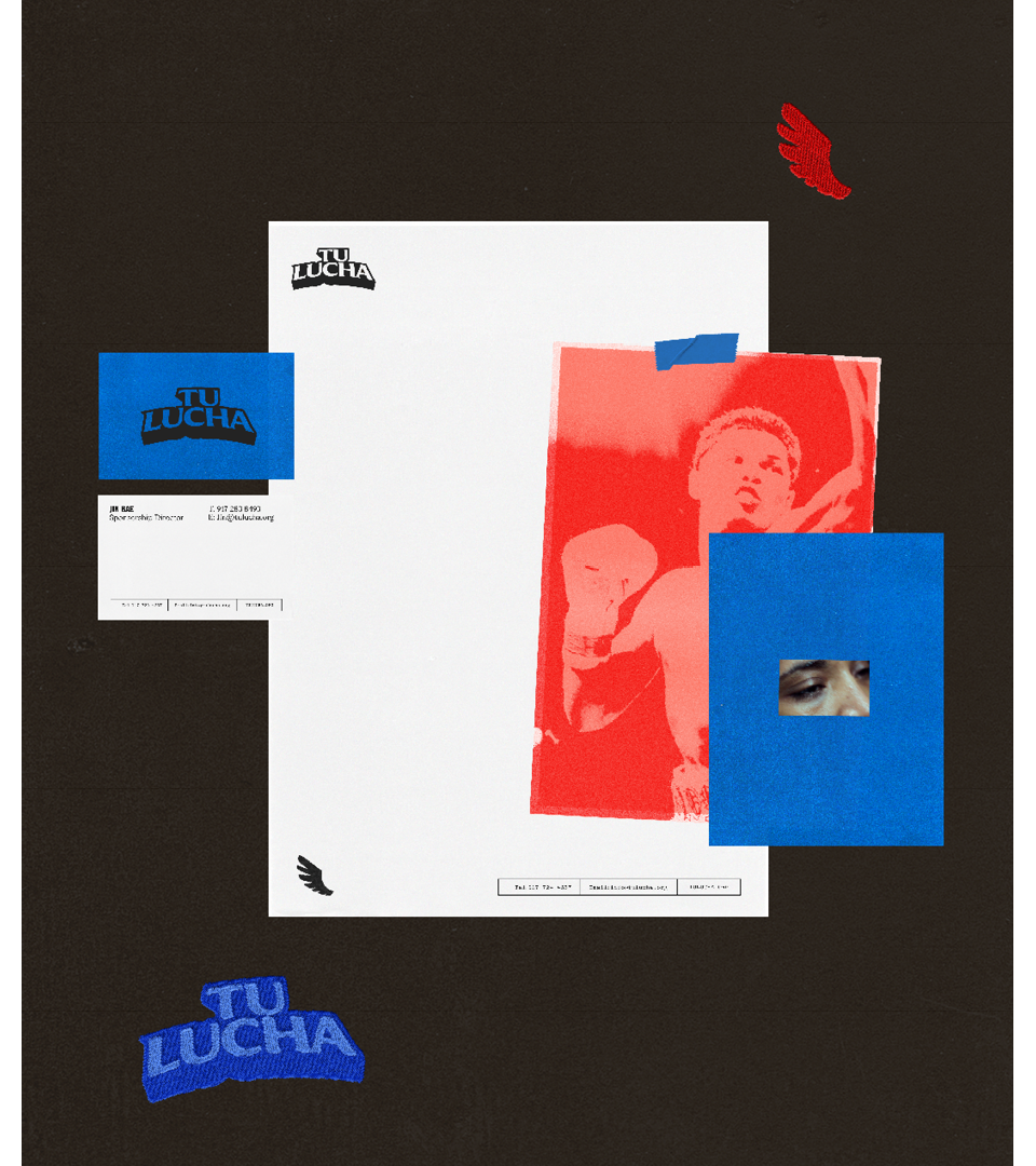 Tu Lucha brand stationery example